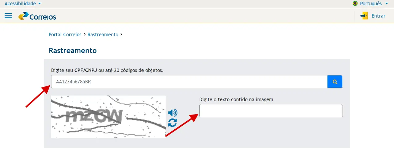 Imagem principal do rastreamento de encomendas nos Correios